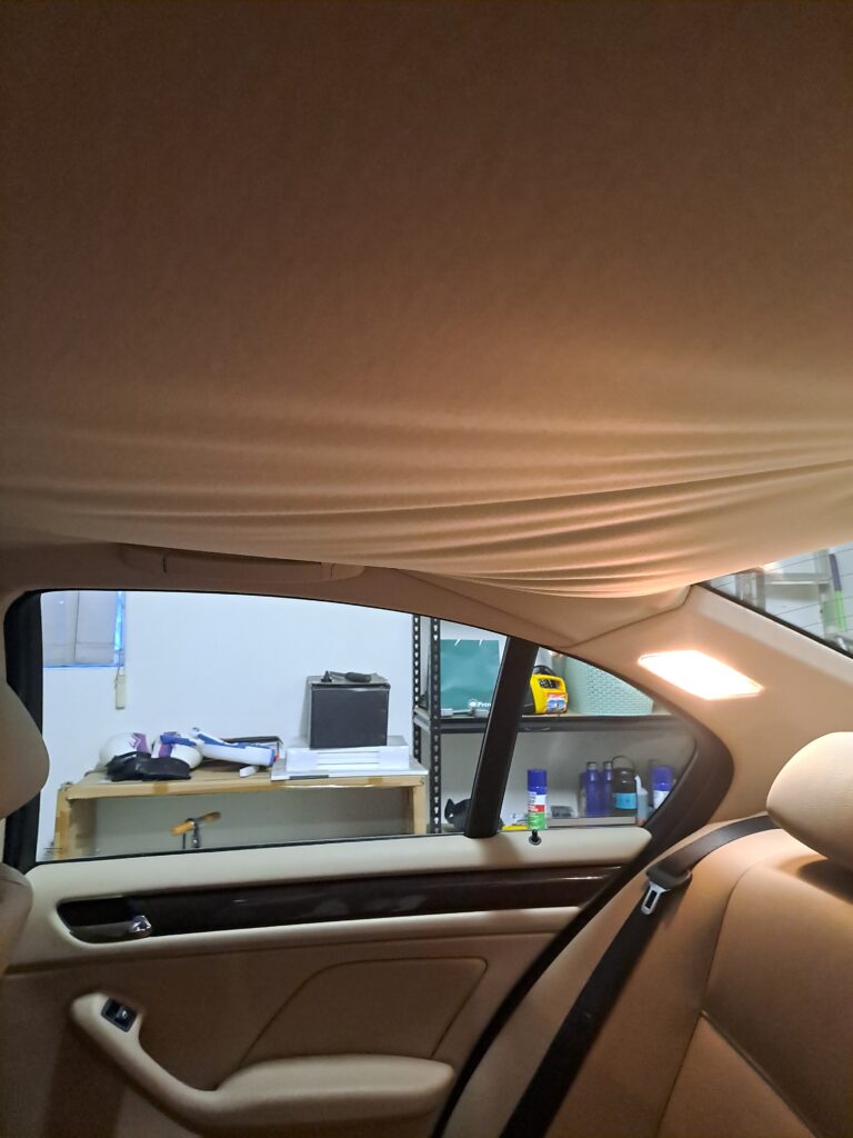 BMW E36 headlining Repair Before